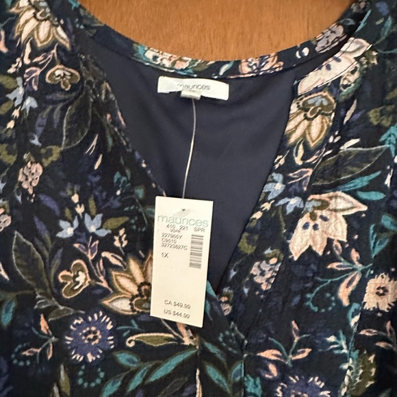 Maurices Navy Floral Midi Dress - Picture 2 of 3